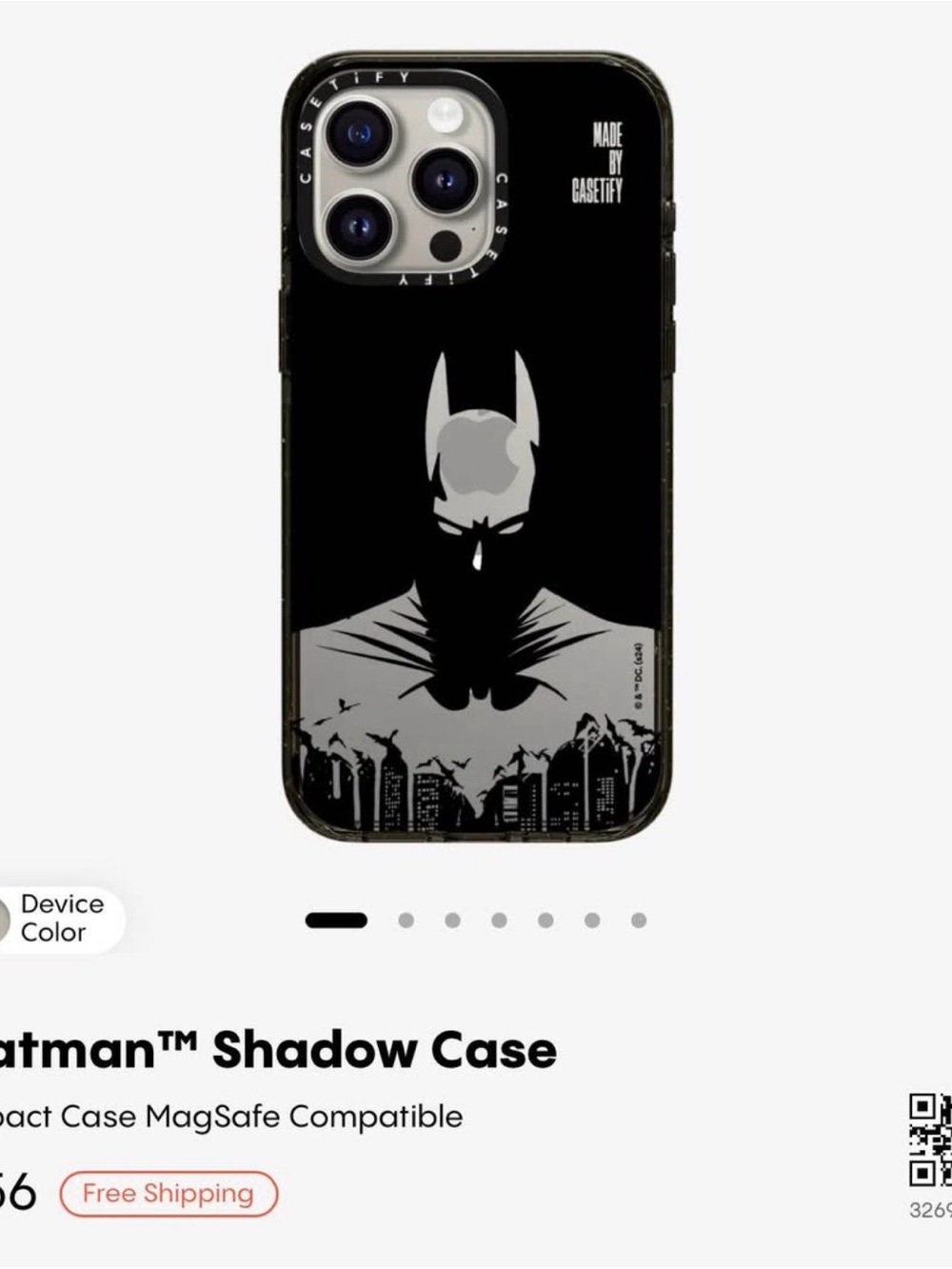 Casetify Black & Gray Batman Shadow MagSafe Phone Case